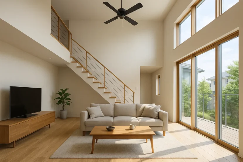 吹き抜けのあるリビング2