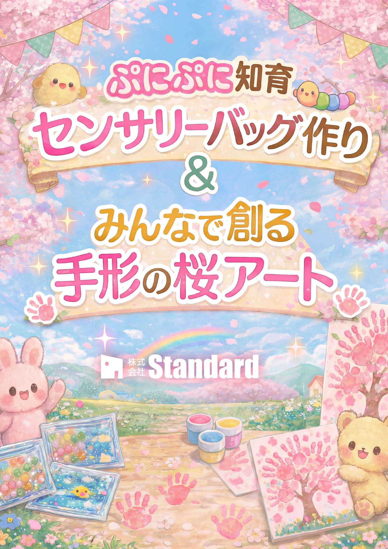 「そのぷにぷに、赤ちゃんも夢中！世界に一つだけの知育玩具作りと、今しか撮れない『手形の桜』で思い出作り！」のイメージ