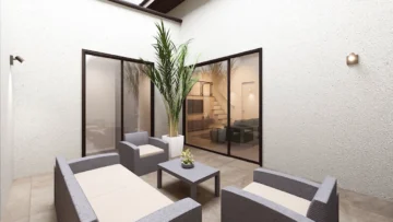 家の中心に配した中庭から家全体に光と風が届きます