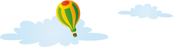 雲と気球のイラスト