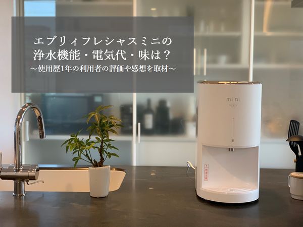 エブリィフレシャスミニの浄水機能・電気代・味をレビュー【使用歴1年の方の口コミを評価】