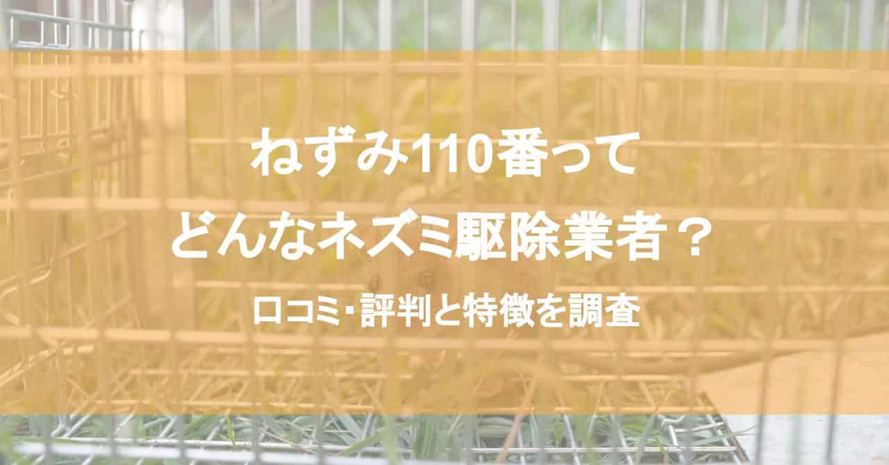 ねずみ110番ってどんなネズミ駆除業者？口コミ・評判と特徴を調査