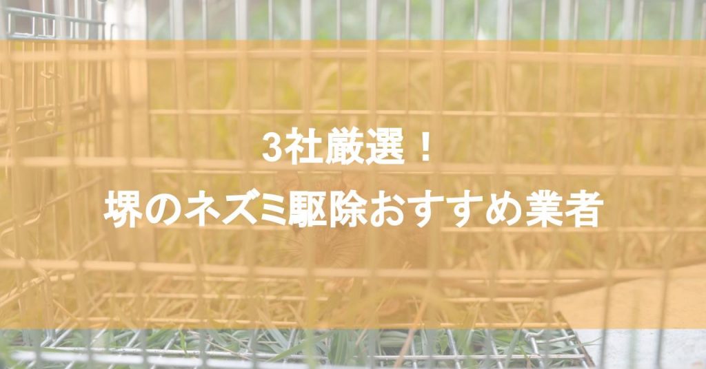 【堺】ネズミ駆除おすすめ業者3社！低料金で対応する堺エリアの業者